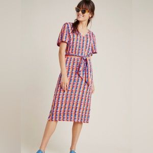 Anthropologie Aryessa Multi-Color Retro Vibe Midi Dress XS